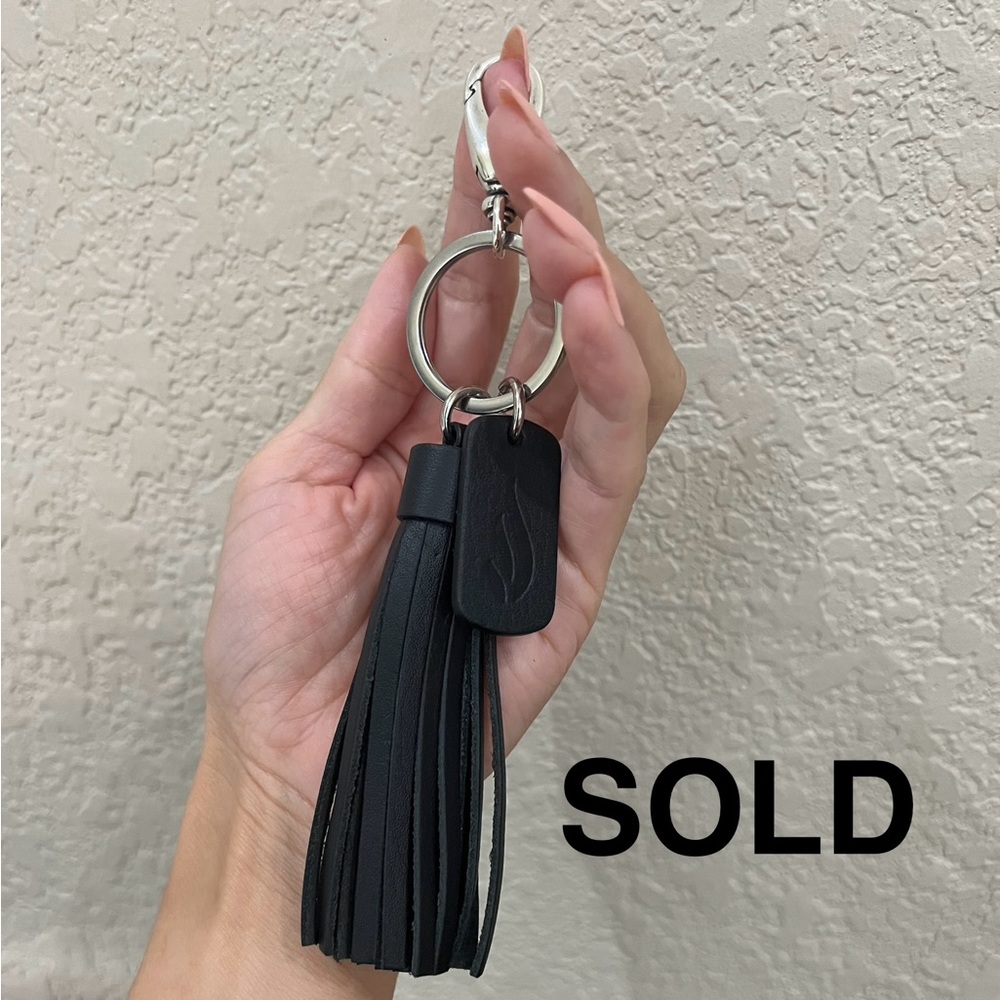 James Avery Retired Leather Tassel Clip Keychain or Bag Charm